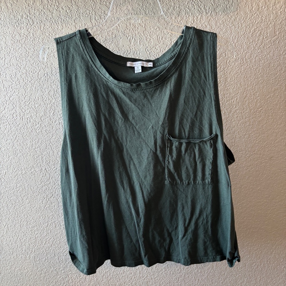 Threads 4 Thought Forest Green Muscle Tee